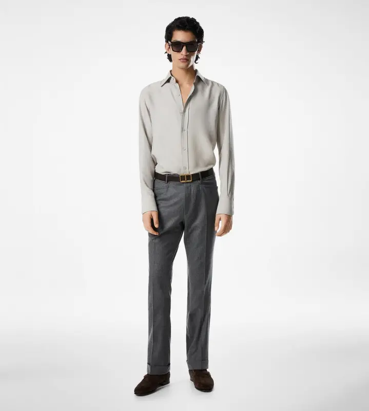 WASHED TWILL SLIM FIT SHIRT online